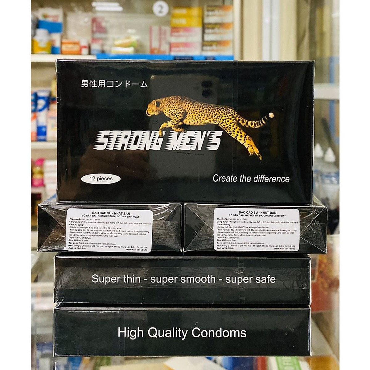 Bao cao su Strong Man 12 cái đen gai