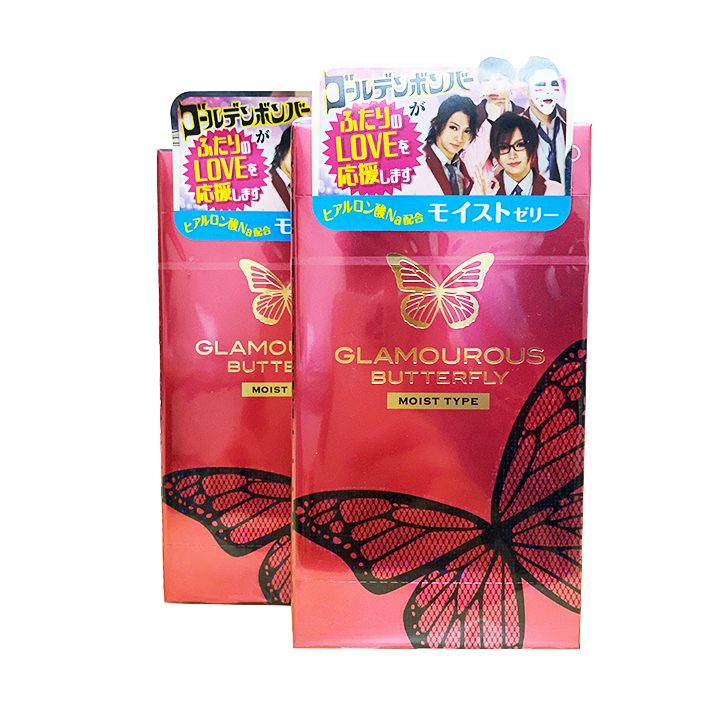 Bao cao su Jex Đỏ Glamourous Butterfly Moist Type hộp 12 chiếc