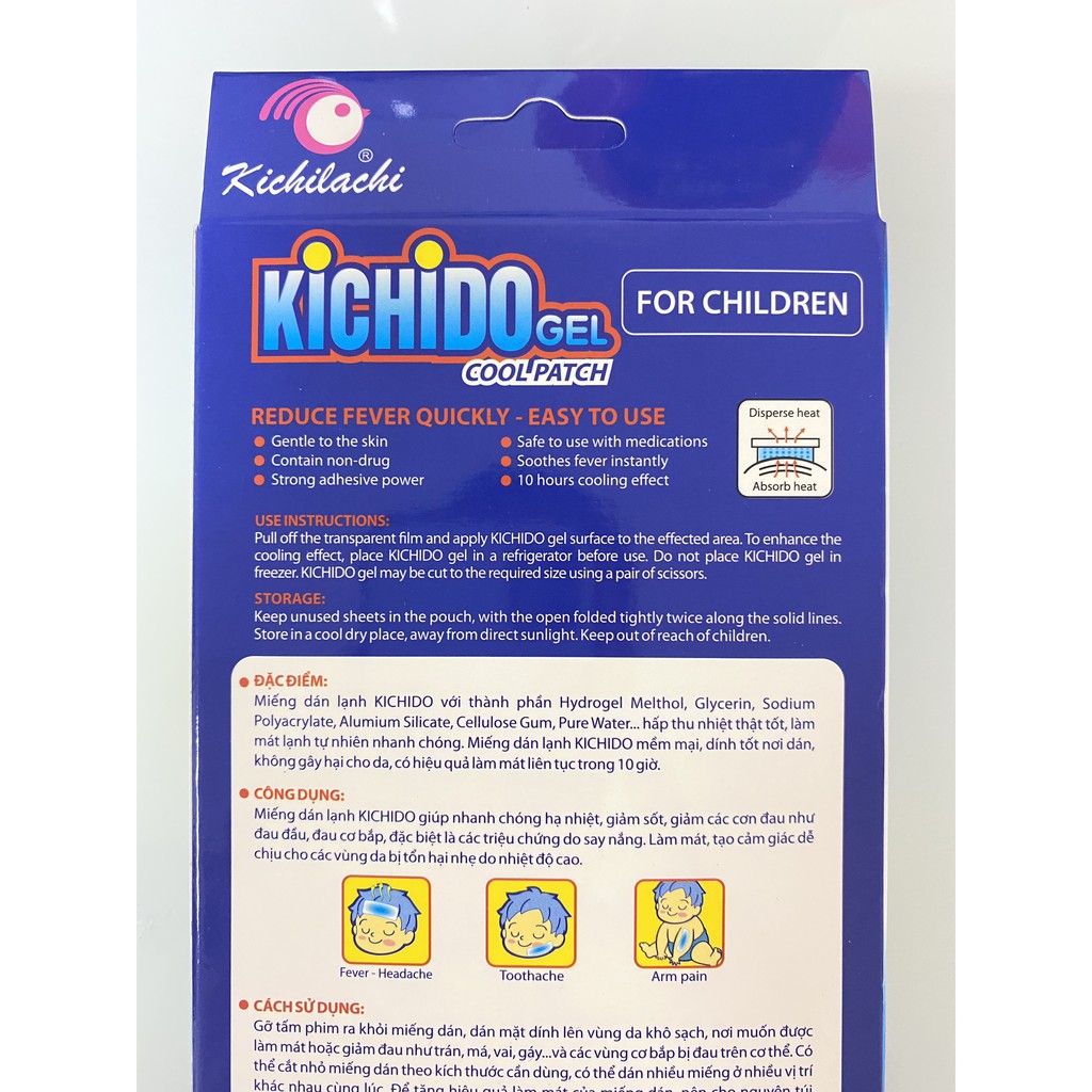 Miếng dán Hạ Sốt Kichido Gel Cool Patch