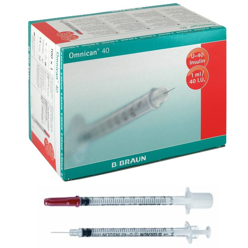 Kim tiêm tiểu đường Omnican 1ml/40 IU B.Braun đỏ (100 cái)