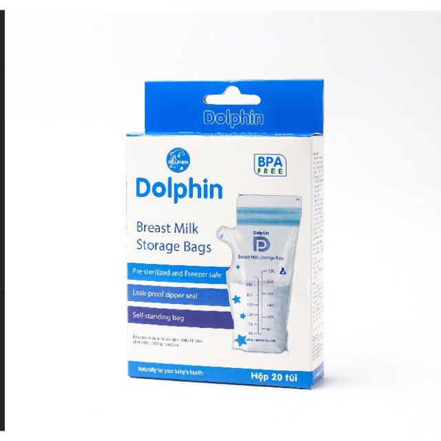 Túi trữ sữa Dolphin hộp 20 cái / 240ml