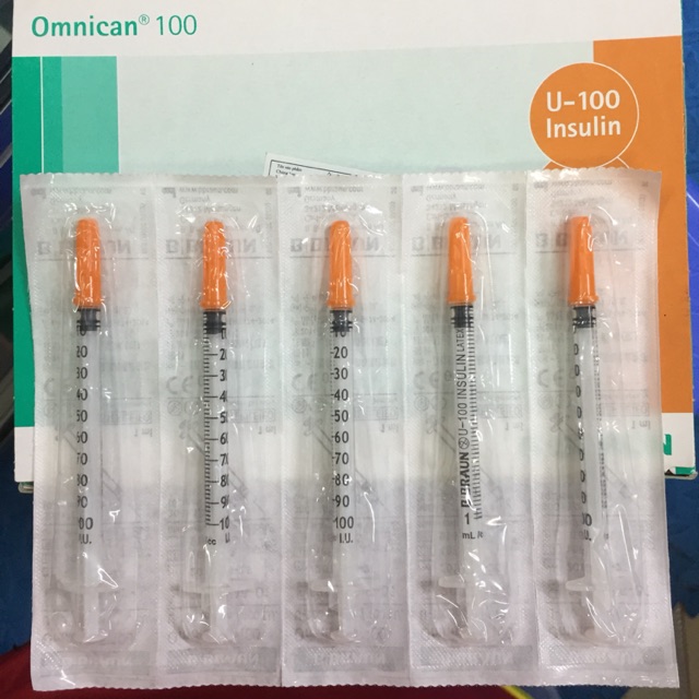 Bơm Tiêm Tiểu đường Omnican 1ml/100 IU B.Braun Cam (100 Cái)