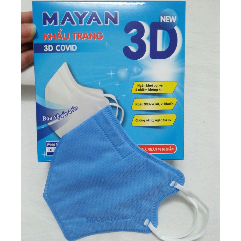 Khẩu trang 3D Mayan người lớn 10 chiếc