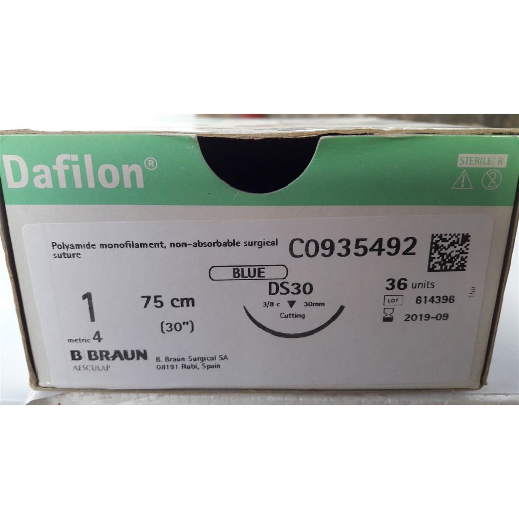 Chỉ Dafilon 1/0 hộp 36 sợi