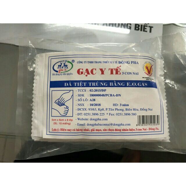 Gạc tiệt trùng Đông Pha 5x6 (100gói)