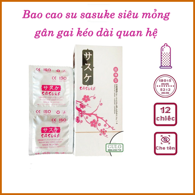 BAO CAO SU SASUKE SIÊU MỎNG HẠT NỔI NHẬT BẢN - HỘP 12 CÁI