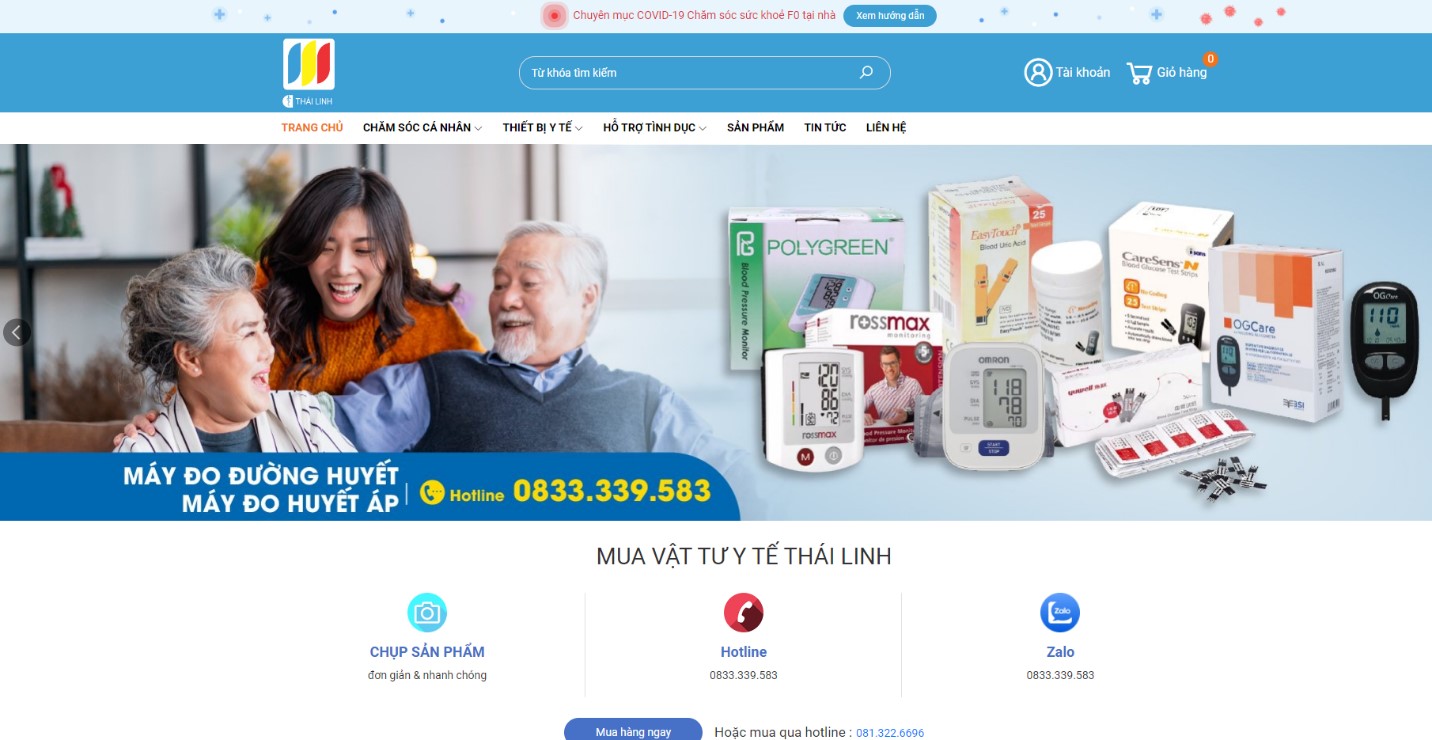 giao diện trang chủ