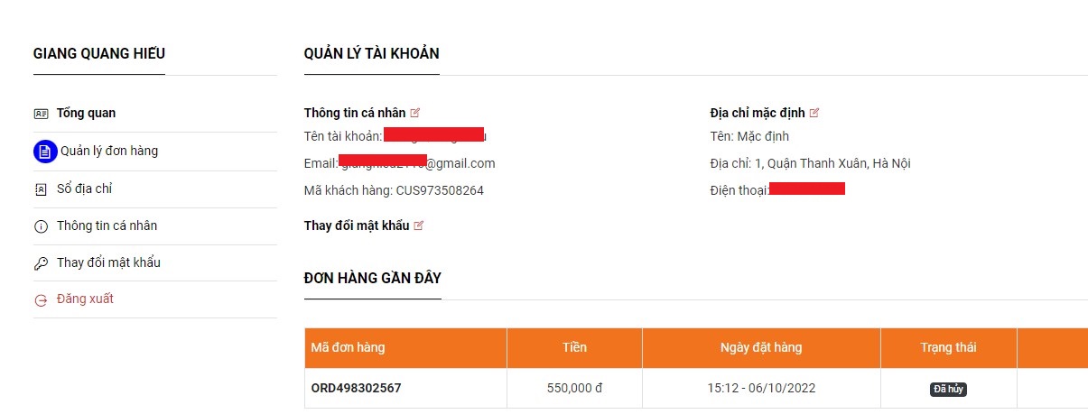 Kiểm tra đặt hàng