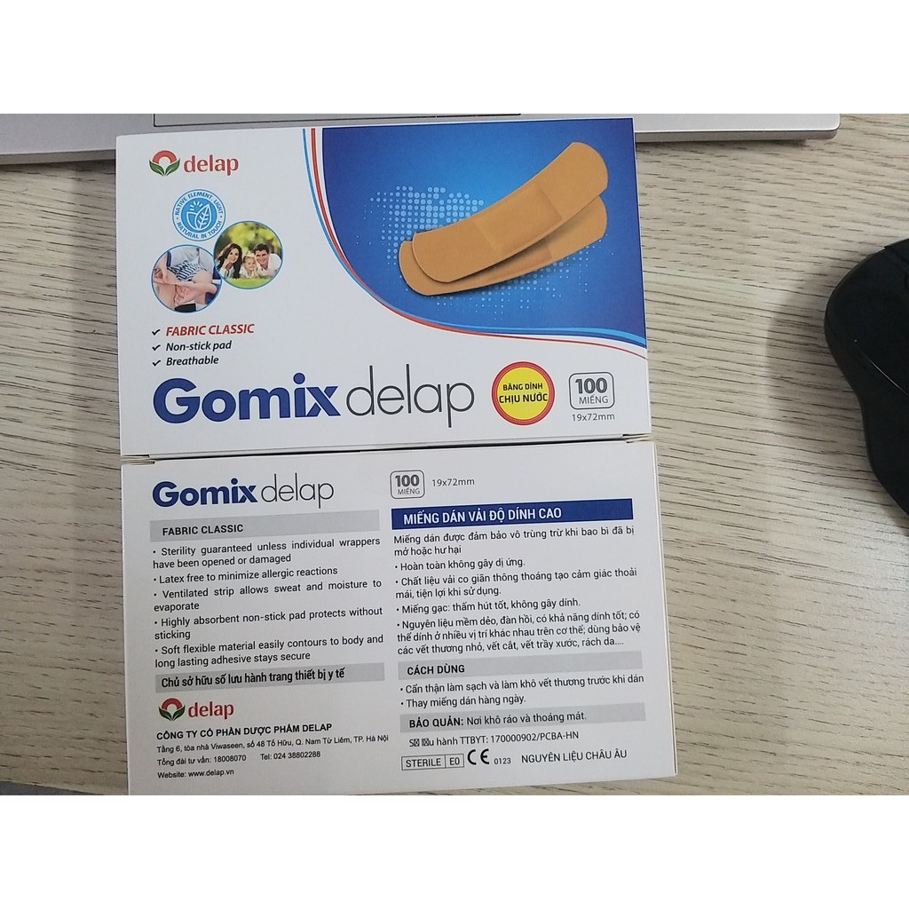Băng cá nhân Gomix Delap 100 miếng vải
