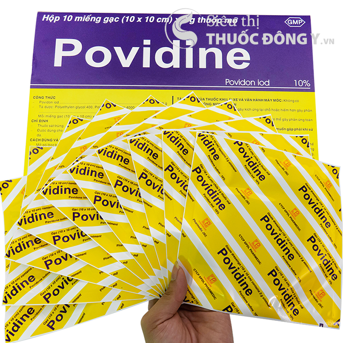 Gạc mỡ Povidine (10x10)